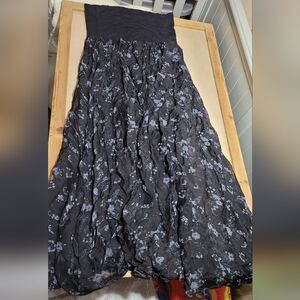 Floral Black and Gray Women's Dress